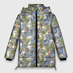 Куртка зимняя женская Банкноты 50 и 100 Франков, цвет: 3D-светло-серый