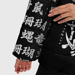Куртка зимняя женская TOKYO REVENGERS WALHALLA TEAM WHITE, цвет: 3D-черный — фото 2