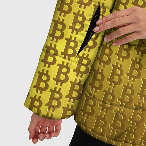 Женская зимняя куртка Биткоин золото / 3D-Светло-серый – фото 5