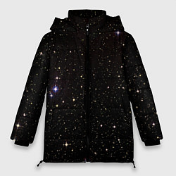 Куртка зимняя женская Ночное звездное небо, цвет: 3D-черный