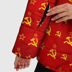 Куртка зимняя женская Серп и Молот - СССР, цвет: 3D-черный — фото 2