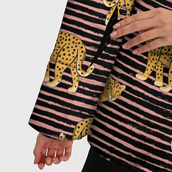Куртка зимняя женская Леопарды паттерн, цвет: 3D-черный — фото 2