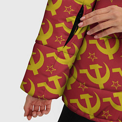 Куртка зимняя женская Серп и Молот Коммунизм, цвет: 3D-черный — фото 2