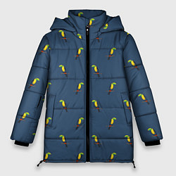 Куртка зимняя женская Тукан паттерн, цвет: 3D-светло-серый