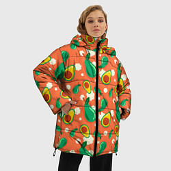 Куртка зимняя женская Паттерн из авокадо, цвет: 3D-светло-серый — фото 2