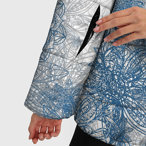 Женская зимняя куртка Коллекция Зимняя сказка Снежинки Sn-1-sh / 3D-Светло-серый – фото 5