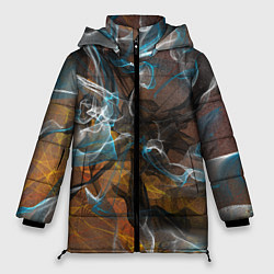 Куртка зимняя женская Коллекция Get inspired! Абстракция F5-fl-139-158-4, цвет: 3D-светло-серый