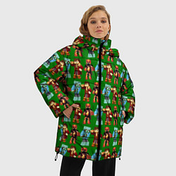 Куртка зимняя женская Minecraft heros pattern, цвет: 3D-красный — фото 2