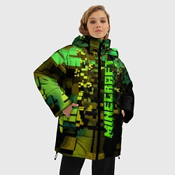 Куртка зимняя женская Minecraft, pattern 2022, цвет: 3D-черный — фото 2