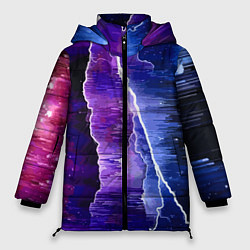 Женская зимняя куртка Космическая молния, глитч