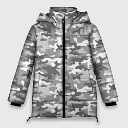 Куртка зимняя женская Серый Военный Камуфляж, цвет: 3D-светло-серый