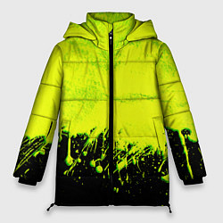 Куртка зимняя женская НЕОНОВЫЕ БРЫЗГИ КРАСКИ, цвет: 3D-светло-серый