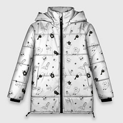 Куртка зимняя женская Набор смешных котов, цвет: 3D-светло-серый
