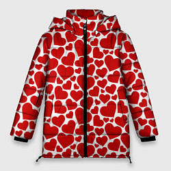 Женская зимняя куртка Красные Сердечки LOVE