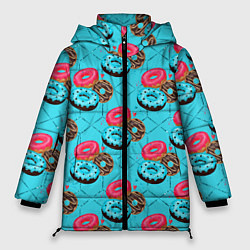 Куртка зимняя женская Яркие пончики, цвет: 3D-черный