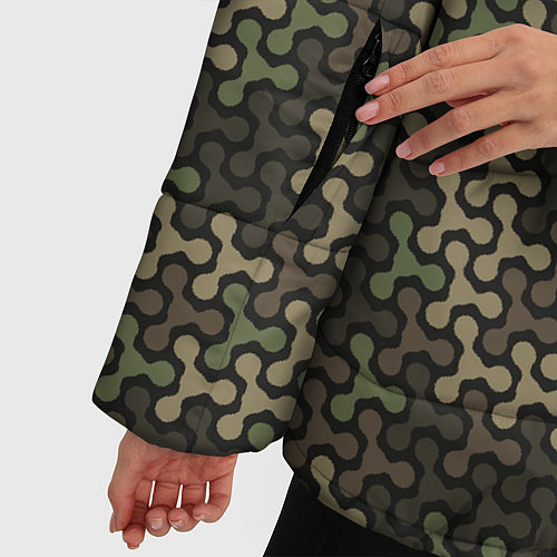 Женская зимняя куртка Абстрактный Охотничий Камуфляж / 3D-Светло-серый – фото 5