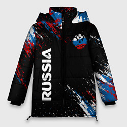 Куртка зимняя женская Russia Штрихи в цвет Флага, цвет: 3D-светло-серый