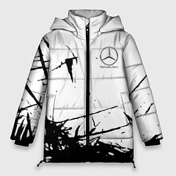 Куртка зимняя женская Mercedes текстура, цвет: 3D-светло-серый