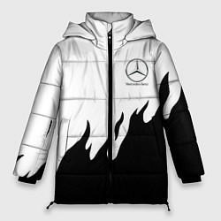 Куртка зимняя женская Mercedes-Benz нарисованный огонь, цвет: 3D-светло-серый