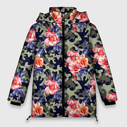 Куртка зимняя женская Military rose, цвет: 3D-красный