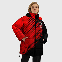 Куртка зимняя женская Honda - Red texture, цвет: 3D-черный — фото 2