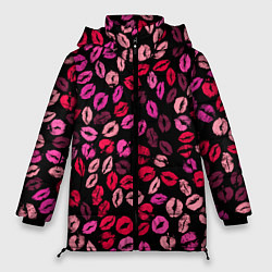 Куртка зимняя женская Покрытый поцелуями, цвет: 3D-черный