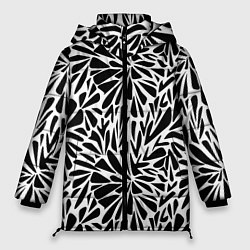 Куртка зимняя женская Черно белый абстрактный узор, цвет: 3D-черный