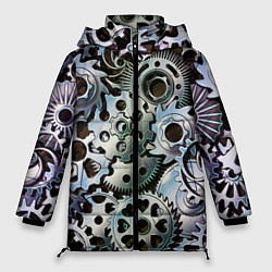 Женская зимняя куртка Стимпанк шестеренки Steampunk