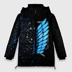 Куртка зимняя женская АТАКА ТИТАНОВ Attack on Titan брызги, цвет: 3D-светло-серый