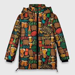 Куртка зимняя женская Пиво Beer, цвет: 3D-красный