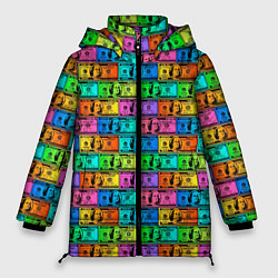 Куртка зимняя женская Разноцветные Доллары, цвет: 3D-красный