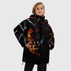 Куртка зимняя женская КЛИНОК РАССЕКАЮЩИЙ ДЕМОНОВ Зеницу Агацума, цвет: 3D-красный — фото 2