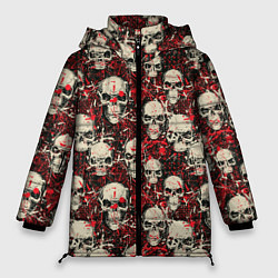 Куртка зимняя женская Кровавые Черепа Skulls, цвет: 3D-красный