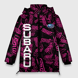 Куртка зимняя женская SUBARU STI PATTERN, цвет: 3D-черный