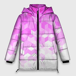 Женская зимняя куртка 3D ромб розовый