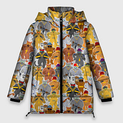 Куртка зимняя женская Gangsta Cats, цвет: 3D-светло-серый