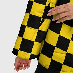 Куртка зимняя женская Такси Шахматные Клетки, цвет: 3D-светло-серый — фото 2