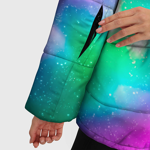 Женская зимняя куртка Colorful Space Космос / 3D-Красный – фото 5