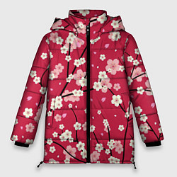 Женская зимняя куртка Цветы на ветках