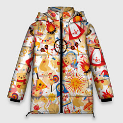 Куртка зимняя женская Масленица Паттерн, цвет: 3D-черный