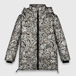 Куртка зимняя женская Рисованный синематограф, цвет: 3D-черный