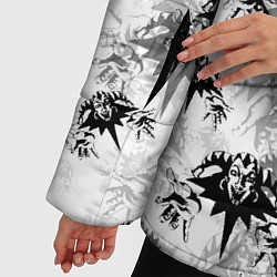 Куртка зимняя женская Король и шут Лого Паттерн, цвет: 3D-светло-серый — фото 2
