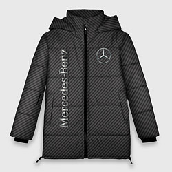 Куртка зимняя женская Mercedes карбоновые полосы, цвет: 3D-красный