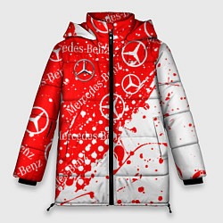 Куртка зимняя женская Mercedes Паттерн Брызги красок, цвет: 3D-красный
