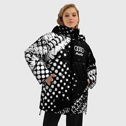 Куртка зимняя женская Ауди audi шины, цвет: 3D-черный — фото 2