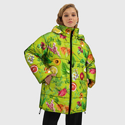 Куртка зимняя женская Летнее настроение - фрукты, цвет: 3D-светло-серый — фото 2