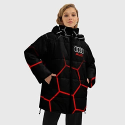 Куртка зимняя женская АУДИ Autosport Соты, цвет: 3D-светло-серый — фото 2