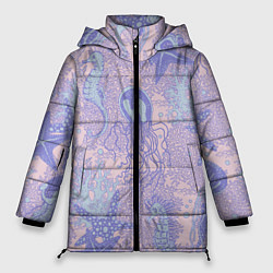 Куртка зимняя женская Морские коньки и медузы, цвет: 3D-светло-серый