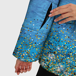 Куртка зимняя женская Градиент акварельный с золотым сияющим глиттером Б, цвет: 3D-светло-серый — фото 2
