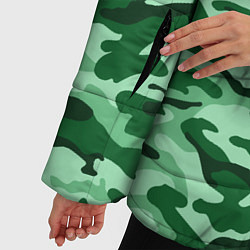 Куртка зимняя женская Зеленый монохромный камуфляж, цвет: 3D-черный — фото 2